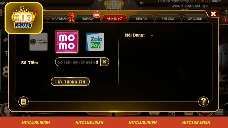Các phương thức nạp tiền Hitclub triển khai