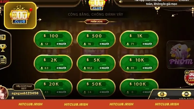 Nguyên tắc chơi chuẩn trong Phỏm Hitclub