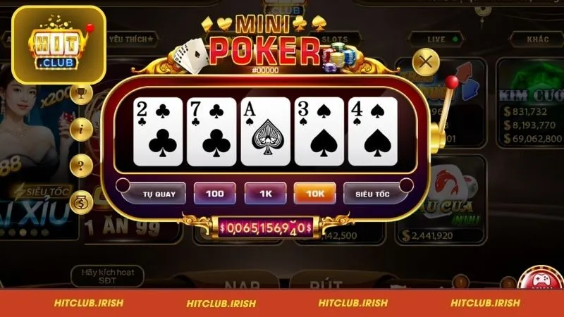 Quy trình tham gia Mini Poker đơn giản tại Hitclub