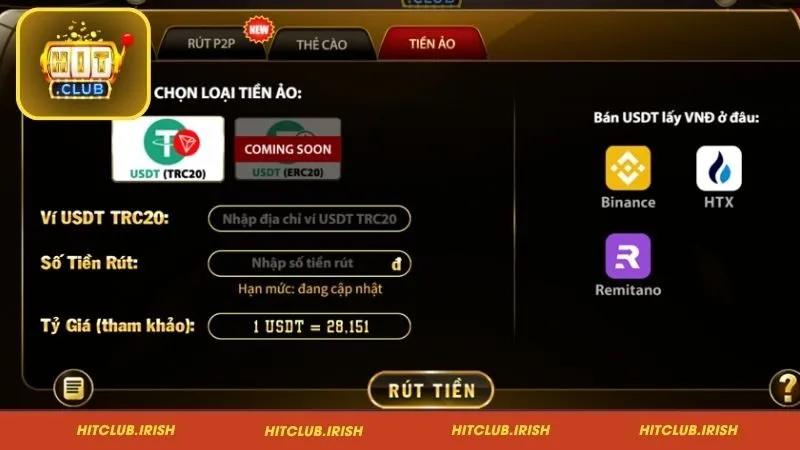 Tổng hợp phương thức rút tiền HitClub mới nhất